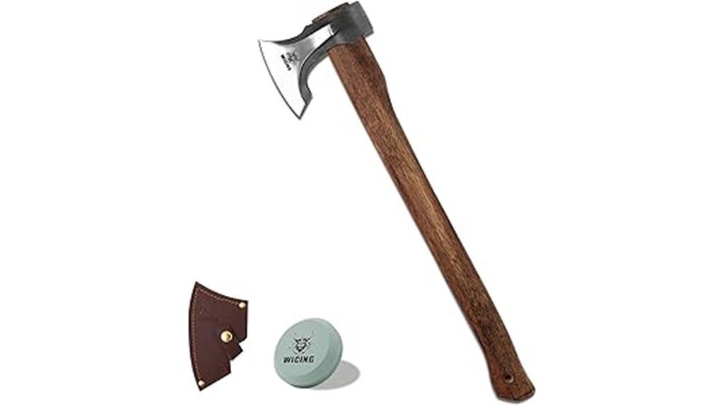 27 5 inch leather sheathed axe