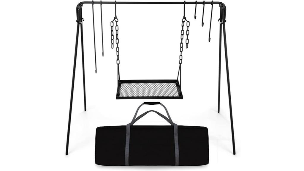 adjustable campfire grill stand