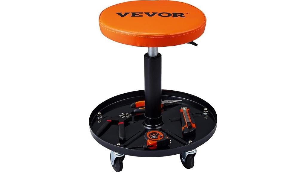 adjustable wheel mechanic stool