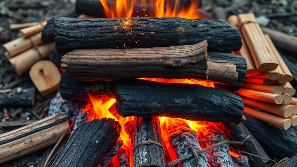 arrange logs for steady burn
