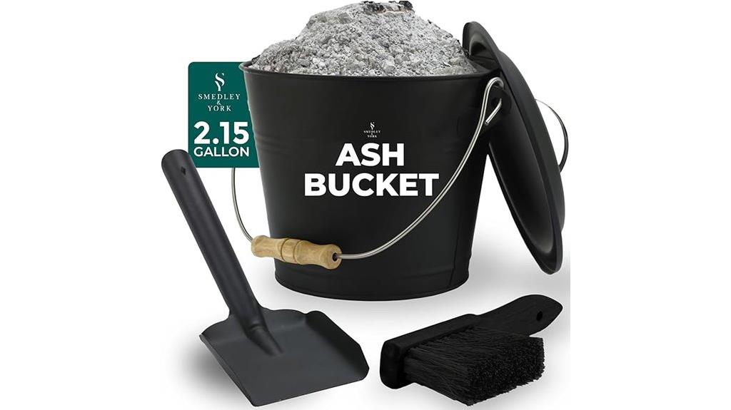 ash bucket with tools