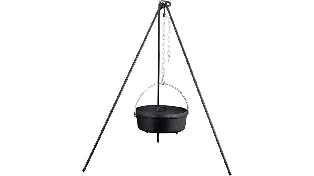 black tripod for dutch oven