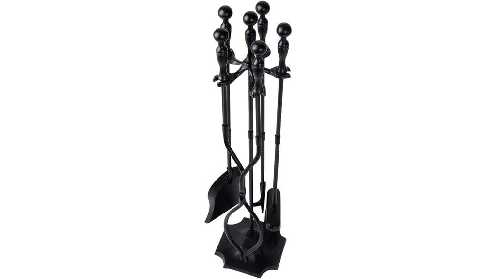 black wrought iron fireplace tools