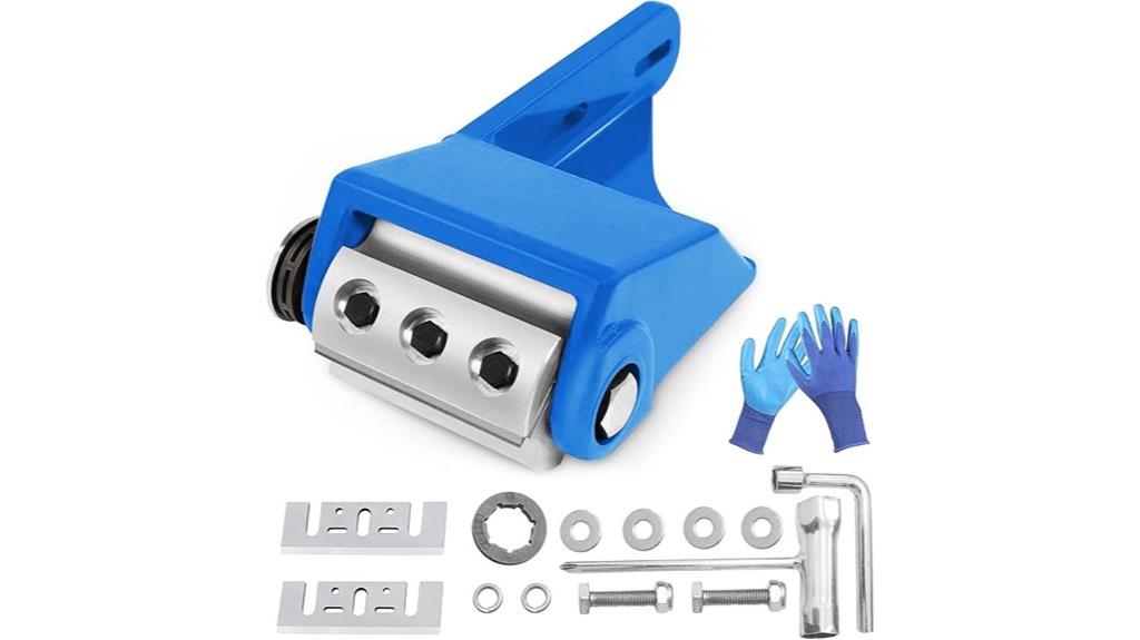 blue chainsaw debarker accessory
