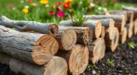 building log garden edging