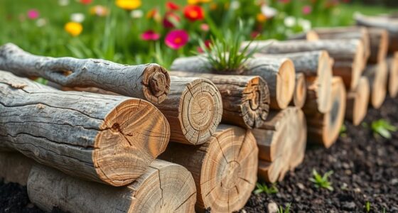 building log garden edging