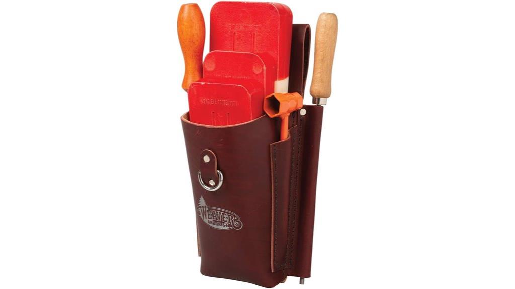 burgundy leather wedge pouch