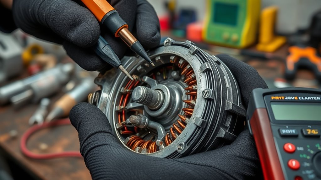 check starter motor components