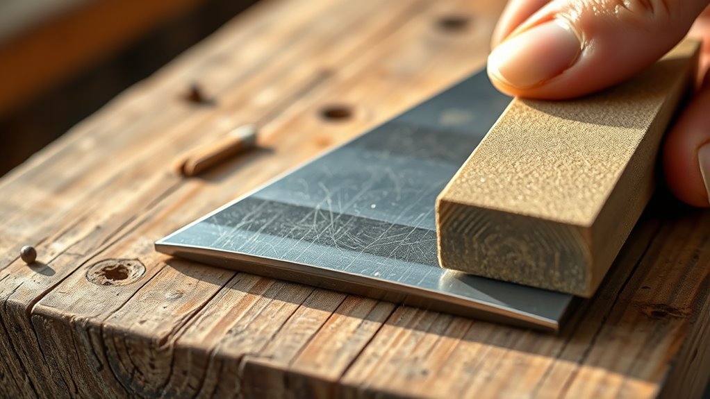 clean wedge thoroughly before sharpening