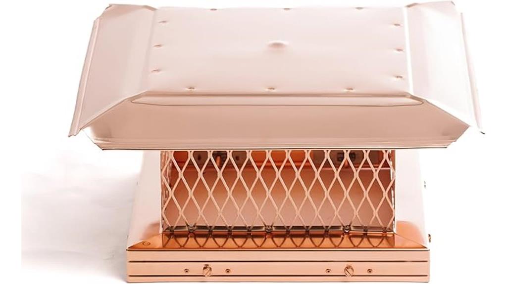 copper chimney cap with mesh