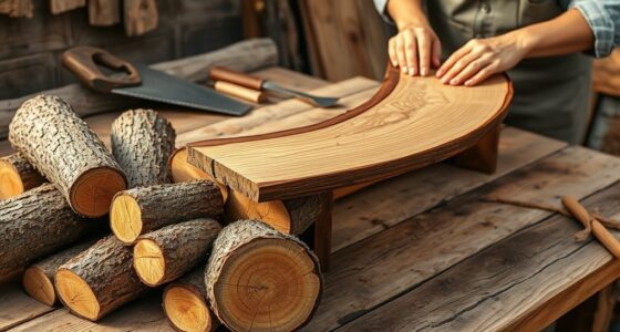 crafting shelves from split wood
