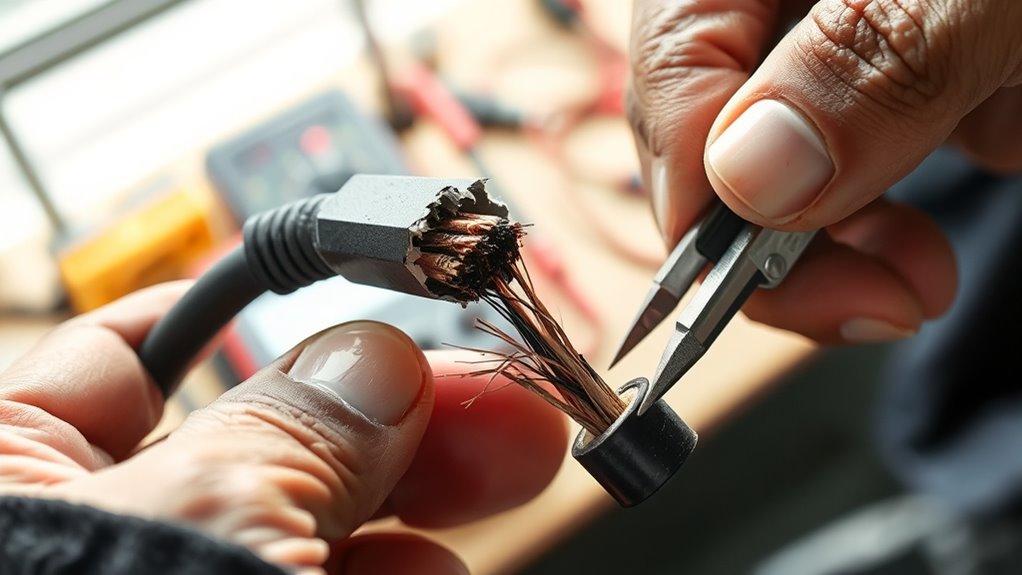 cut damaged cord safely