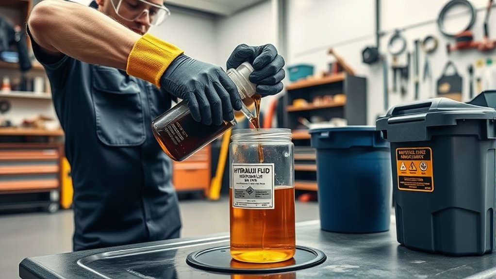 dispose old hydraulic fluid properly