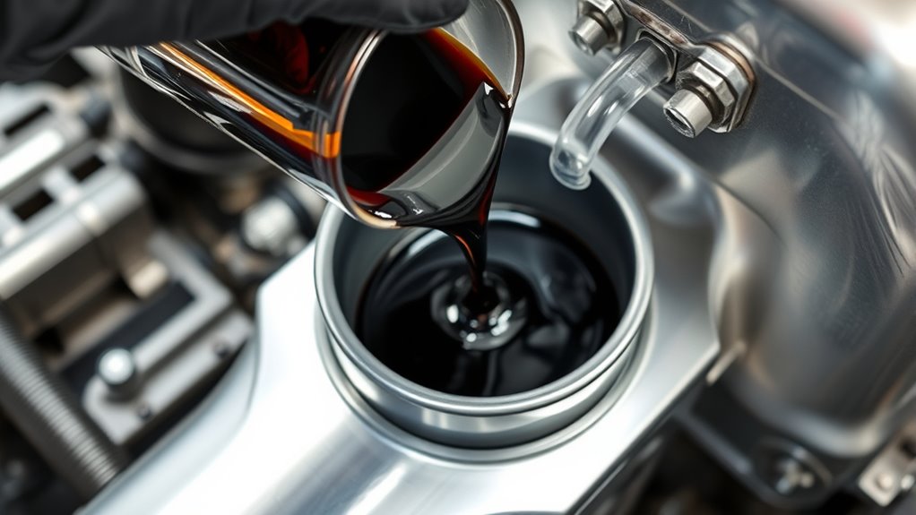 drain old hydraulic fluid