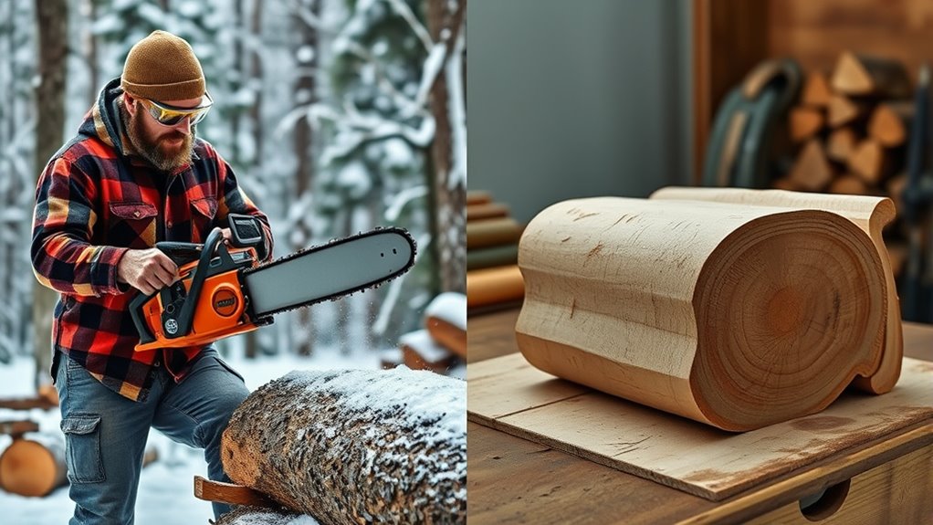 efficient organized firewood cutting