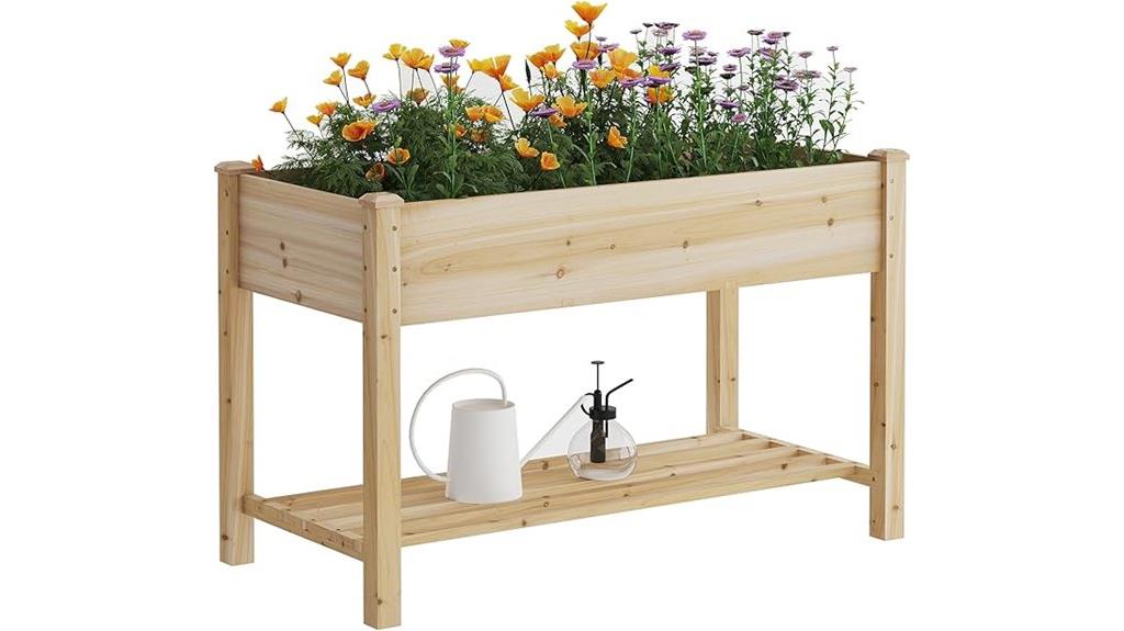 elevated 48x24 wooden bed