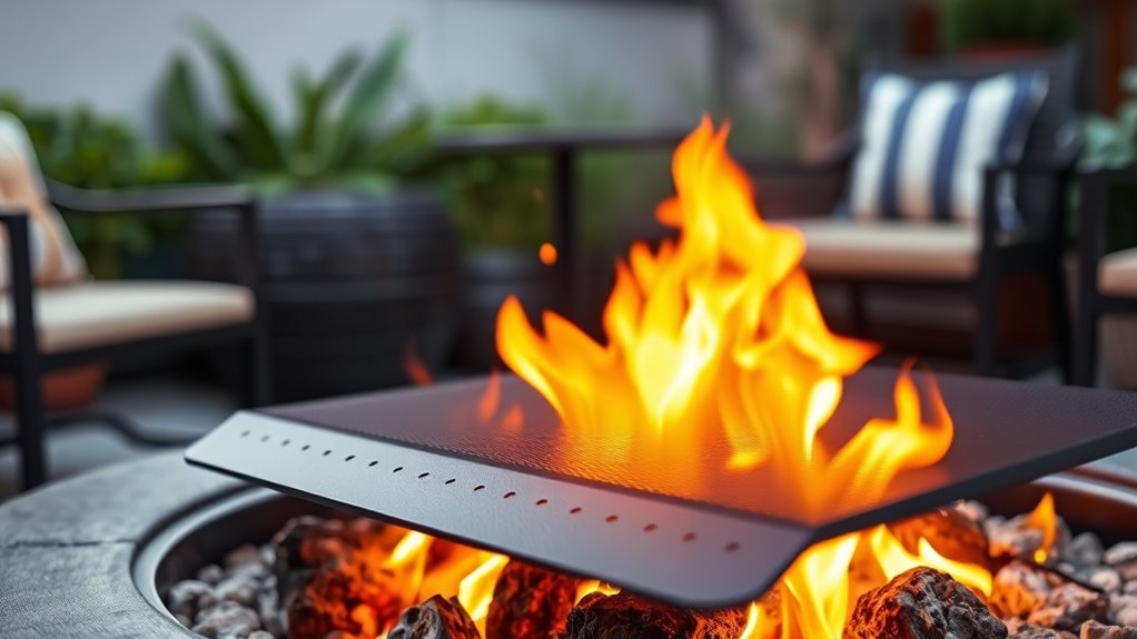 fire pit heat deflector plates