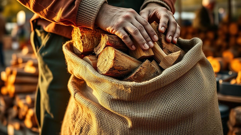 firewood bagging for markets
