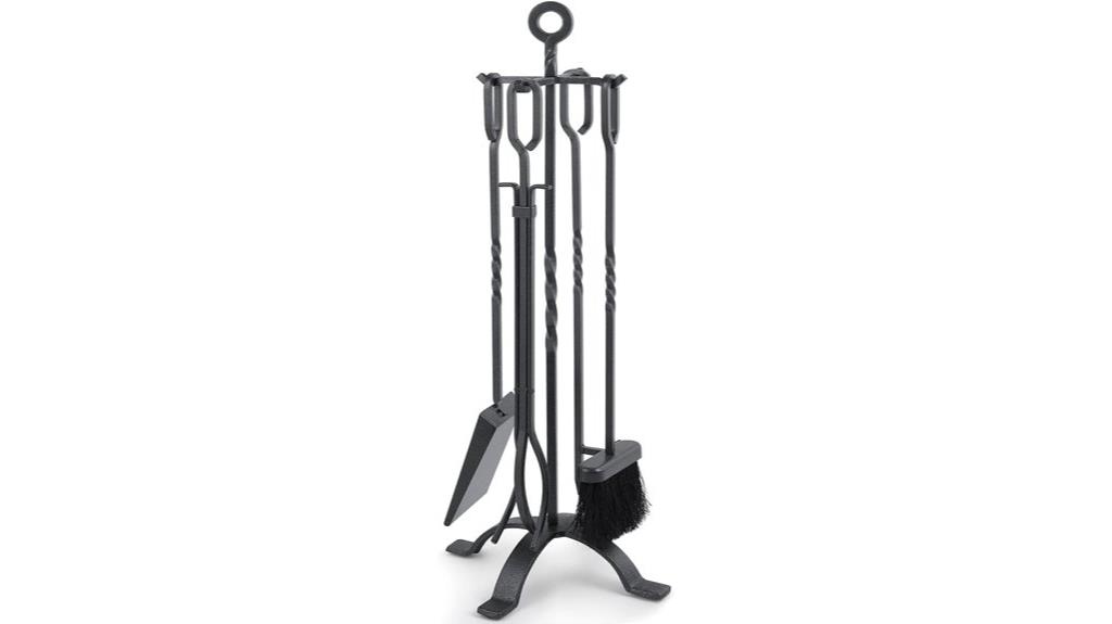 five piece fireplace tool set