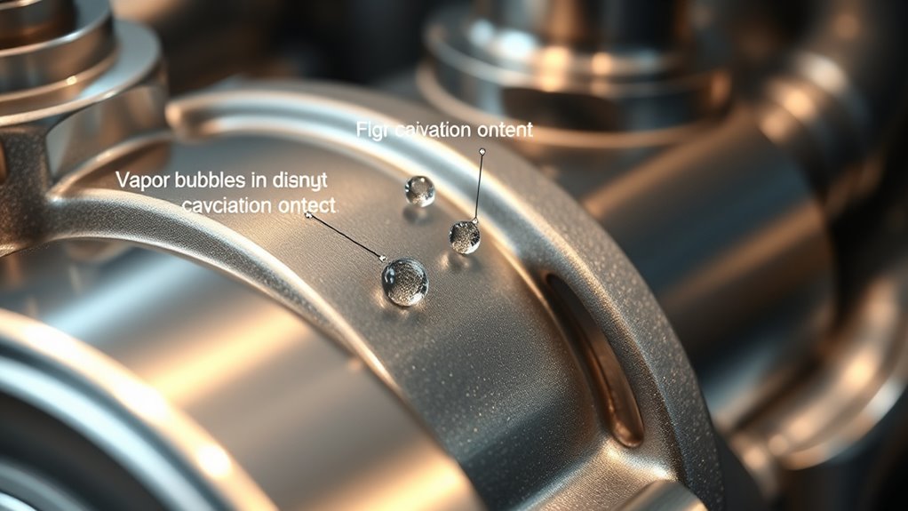 fluid pressure drops cause cavitation