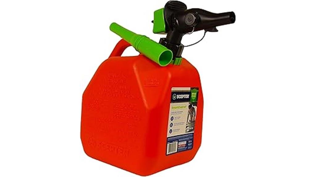 fuel container with spill proof spout