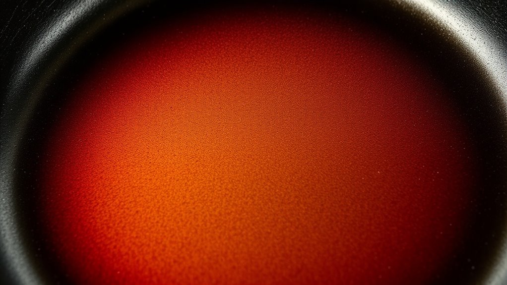 greasy dark sticky coating