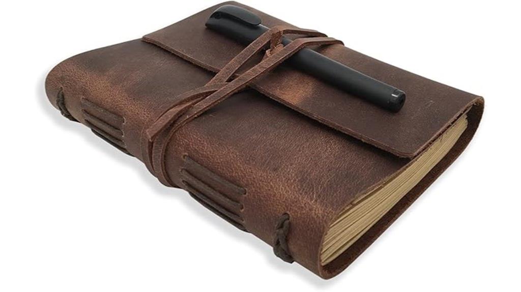 handmade rustic leather notebook