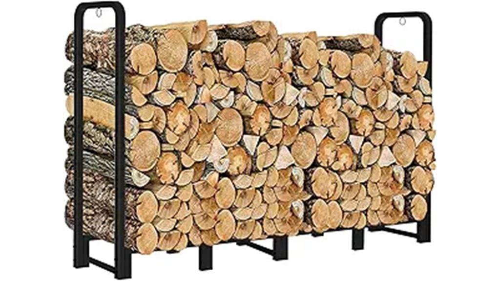 heavy duty 8ft firewood rack