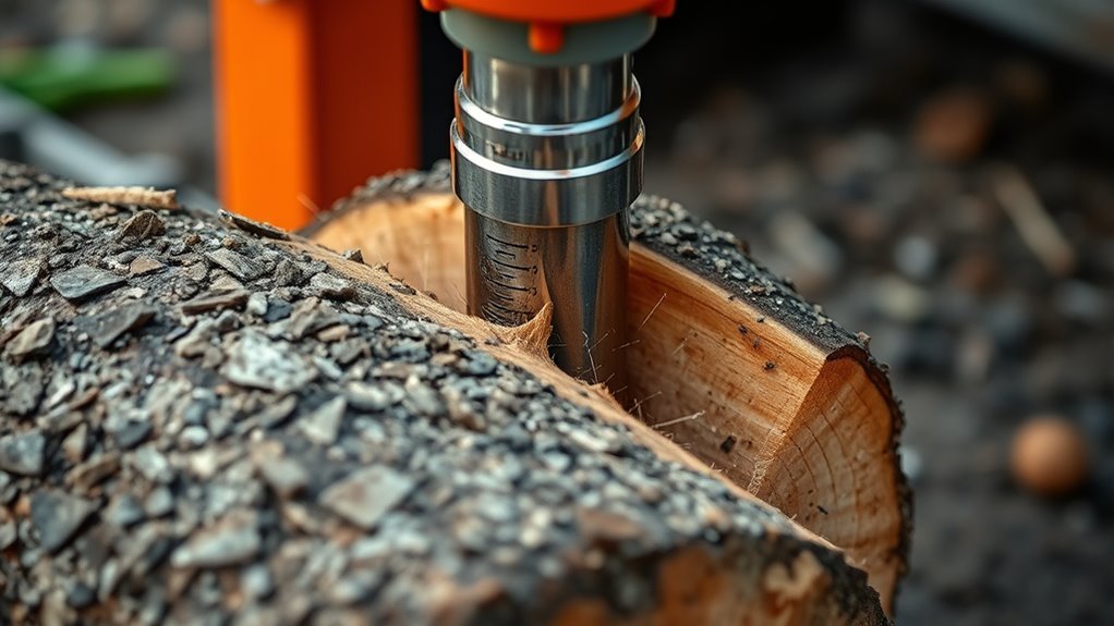 hydraulic pressure controls log splitting