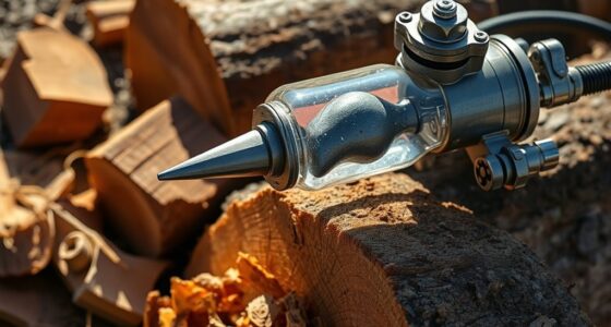 hydraulic pressure splits logs