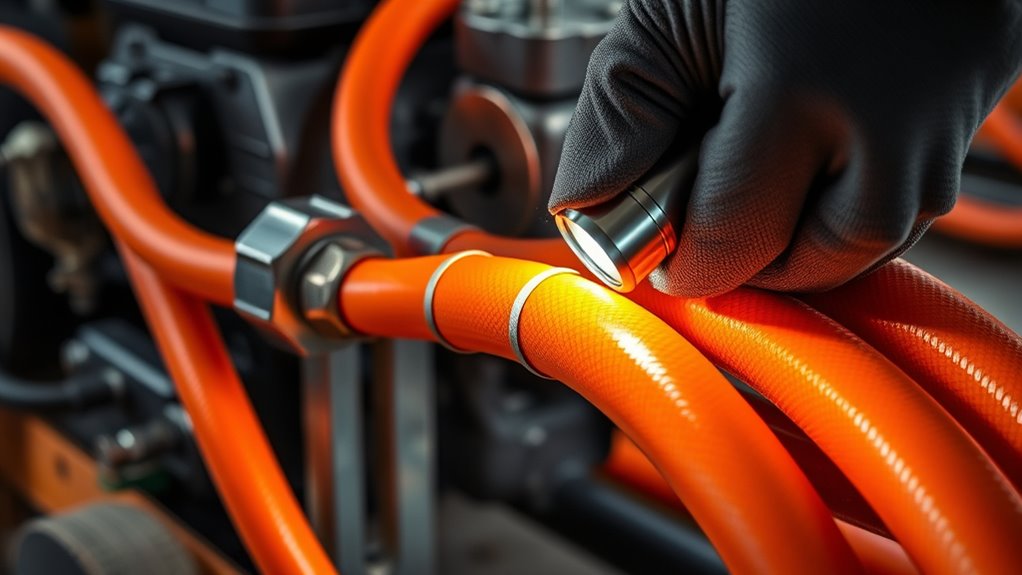 inspect hoses and tighten fittings