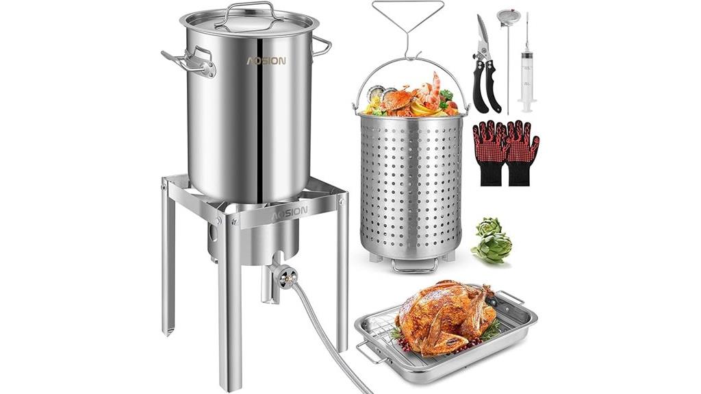 large stainless steel fryer