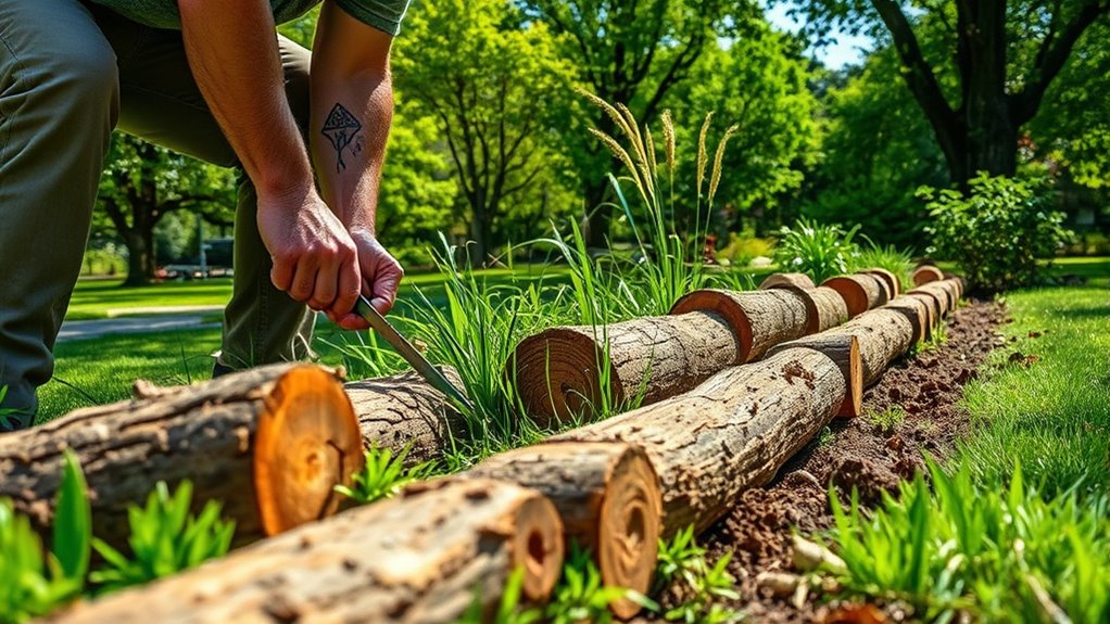 lay logs in trench