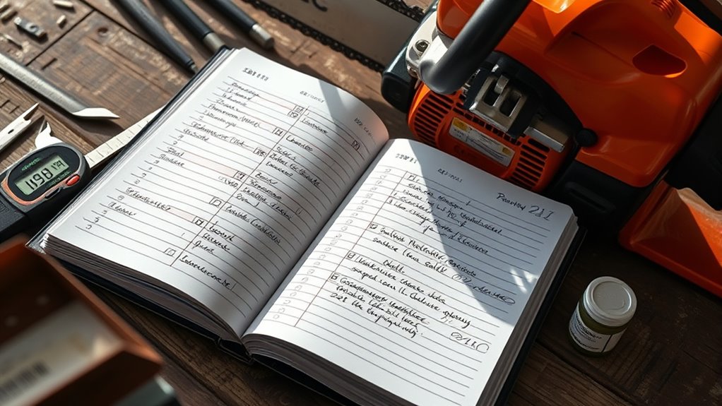 maintain detailed chainsaw records