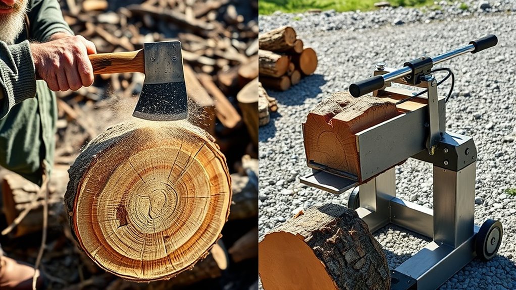manual wood splitting techniques