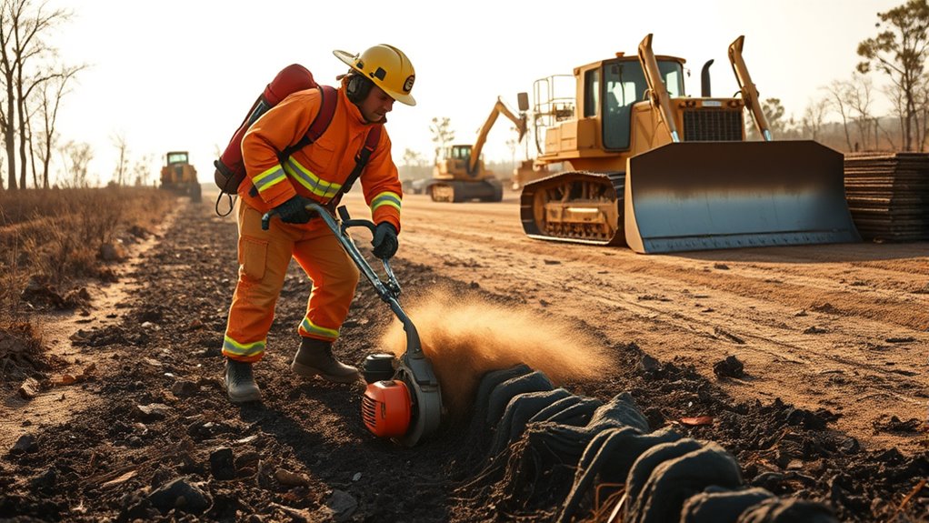 materials equipment firebreak effectiveness