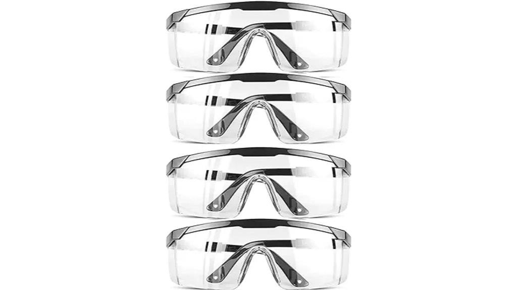 pack of four safety goggles