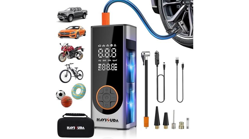 portable inflator with led