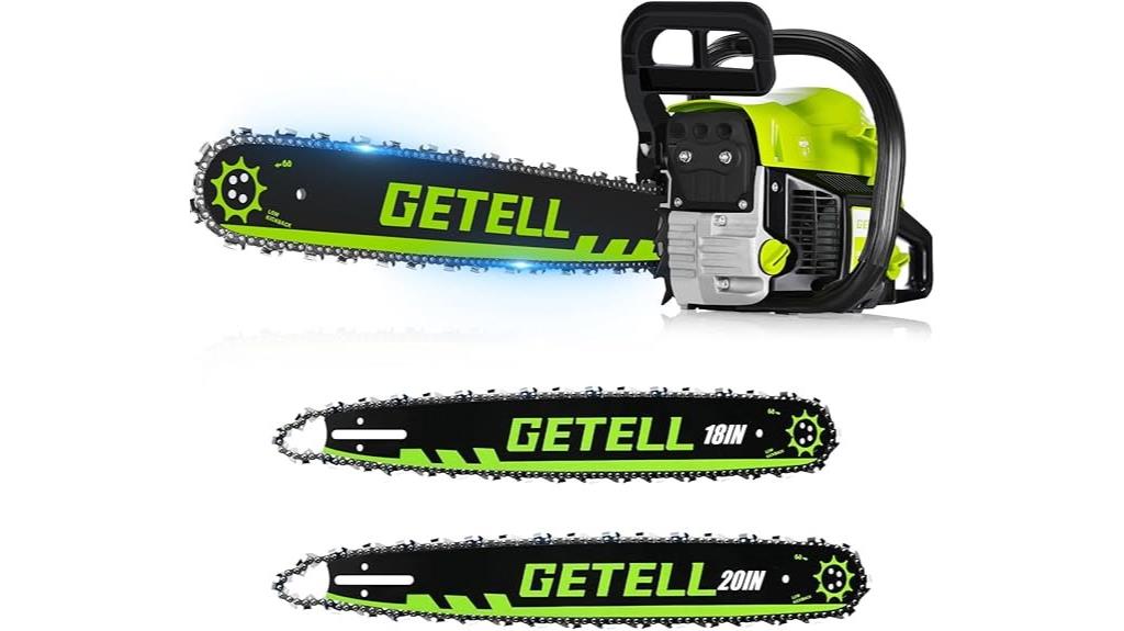 professional 58cc chainsaw with dual bars