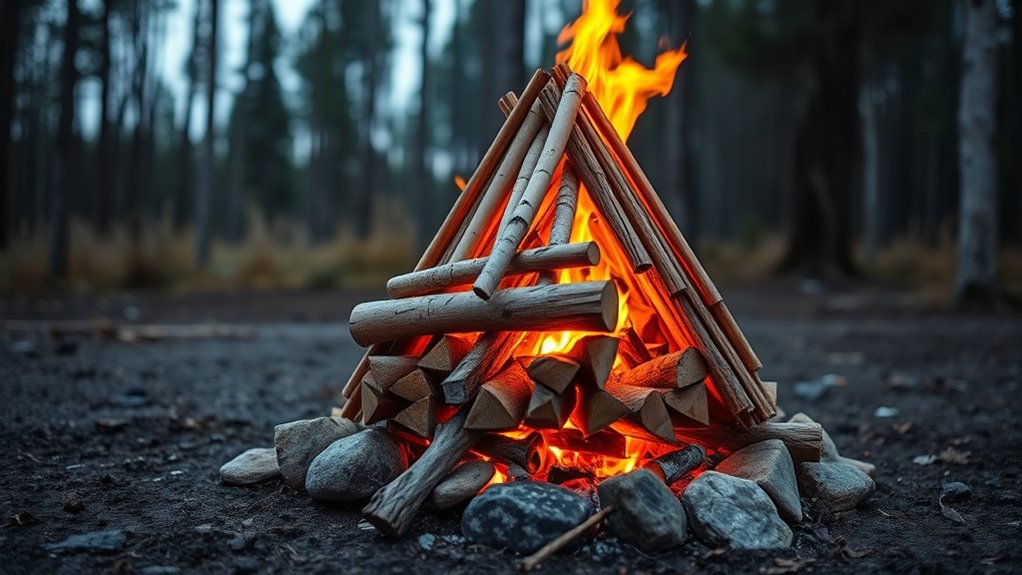 proper firewood arrangement technique