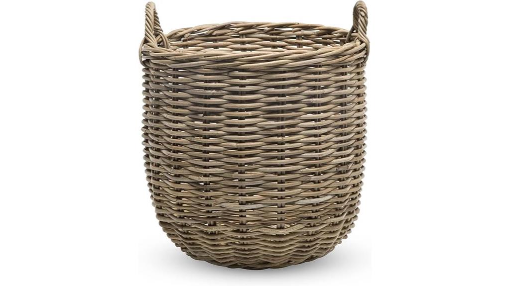 rattan basket with handles