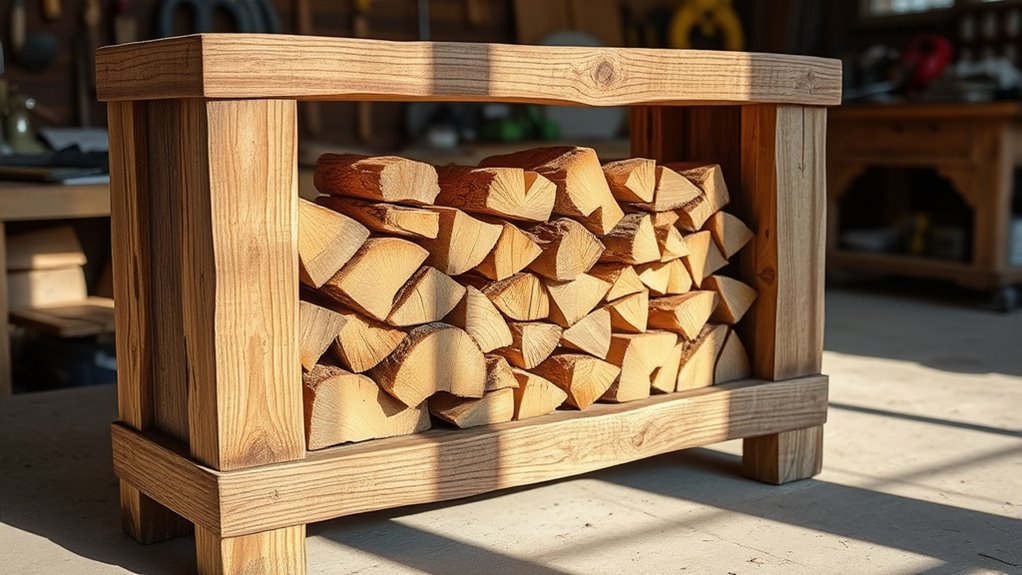 reclaimed wood firewood rack