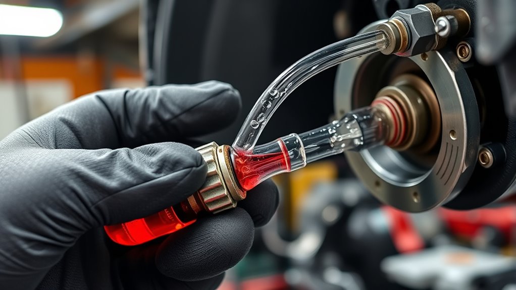 remove air from hydraulic lines