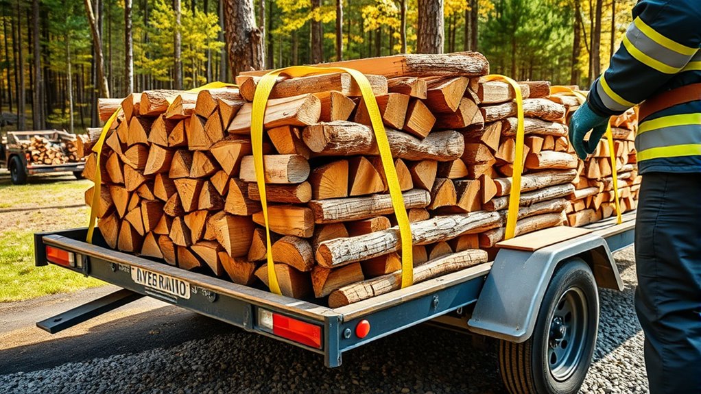 safe careful firewood unloading