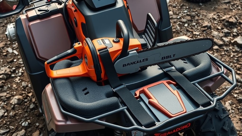 secure balanced chainsaw transport