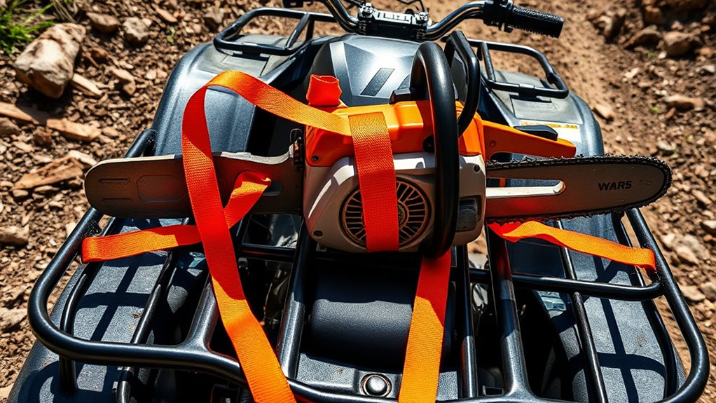 secure chainsaw with straps