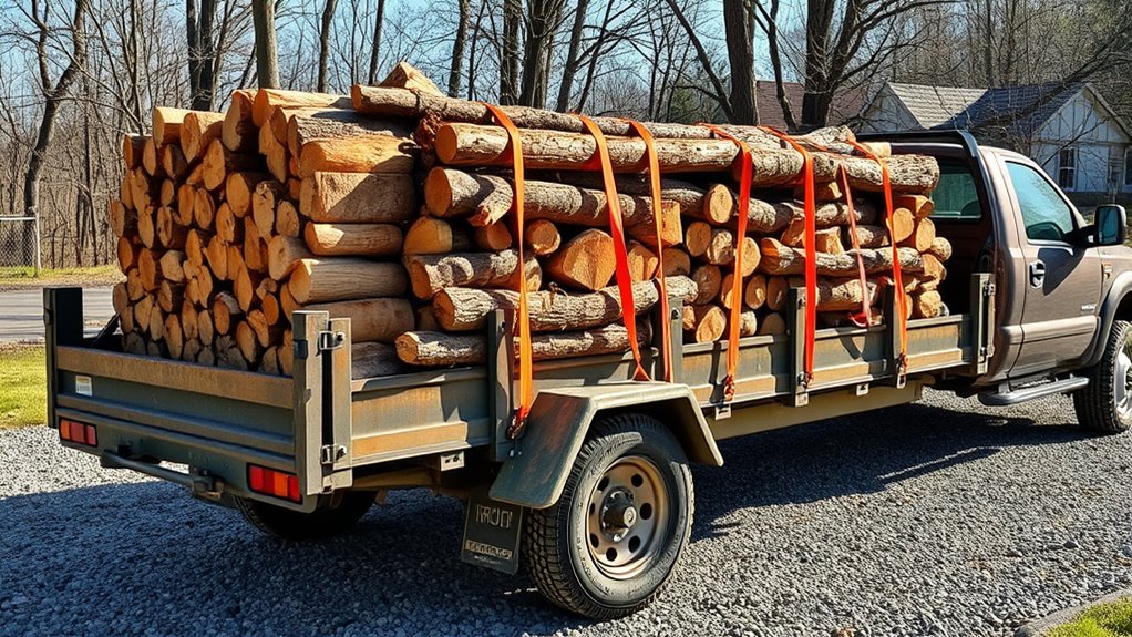 securely transport firewood trailers