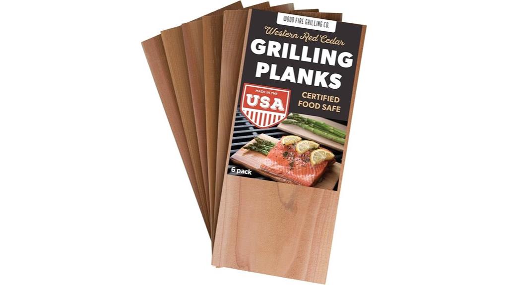 six cedar grilling planks