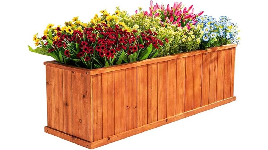 spacious durable wooden planter