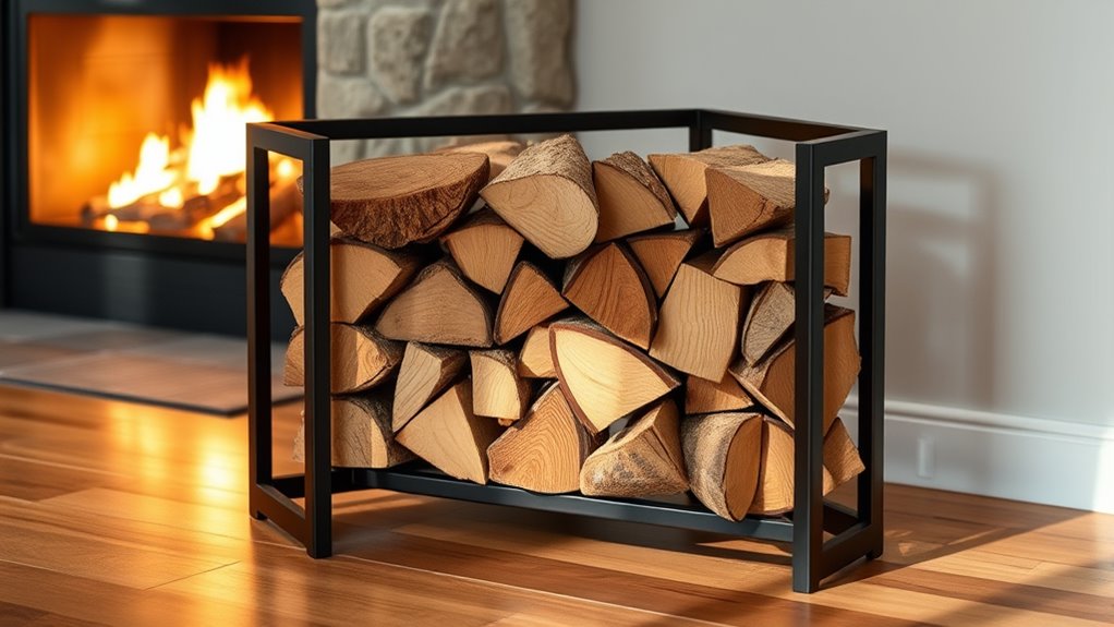 stylish indoor firewood storage